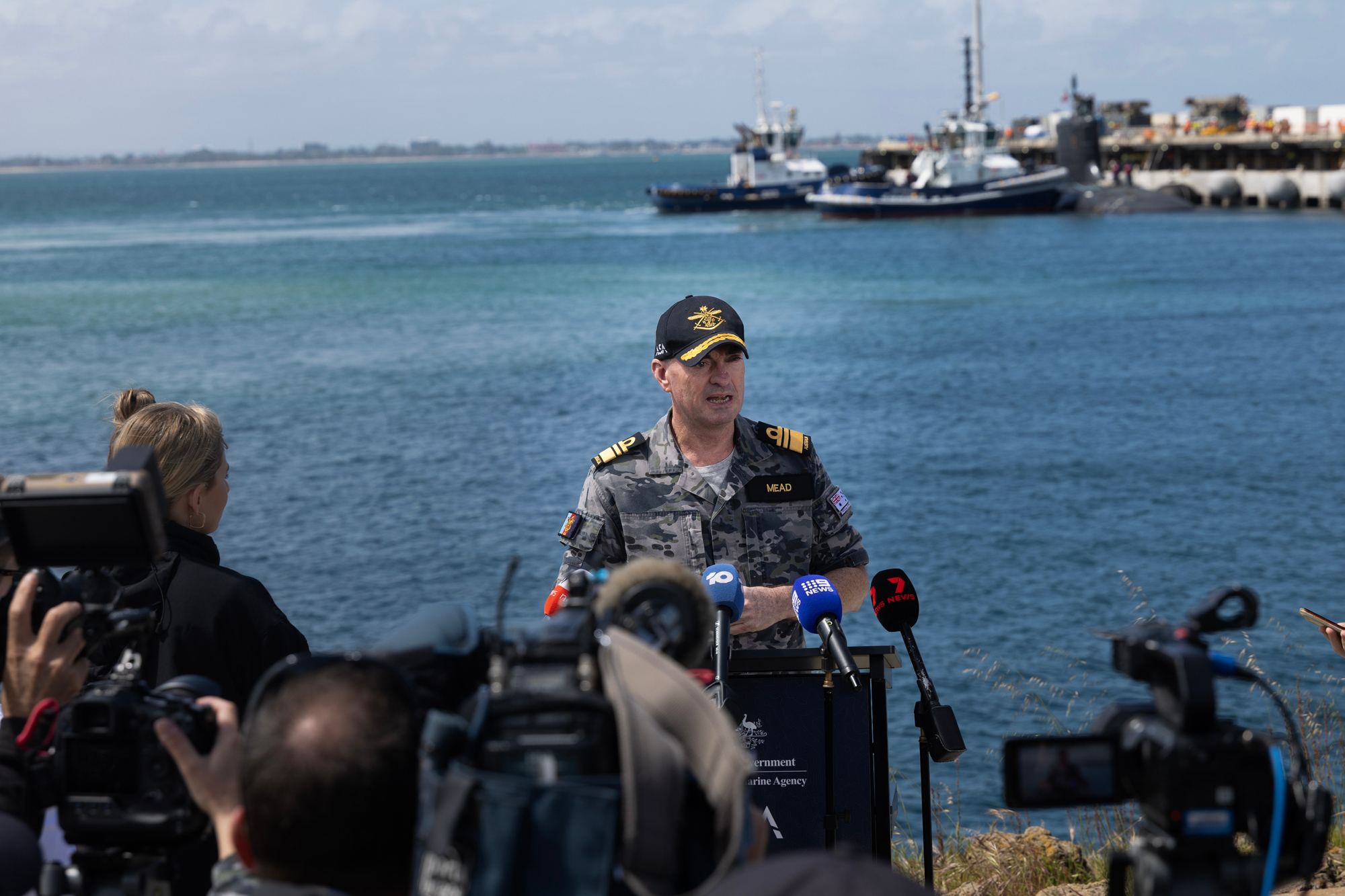 DG ASA Jonathan Mead addressing Media at HMAS Stirling