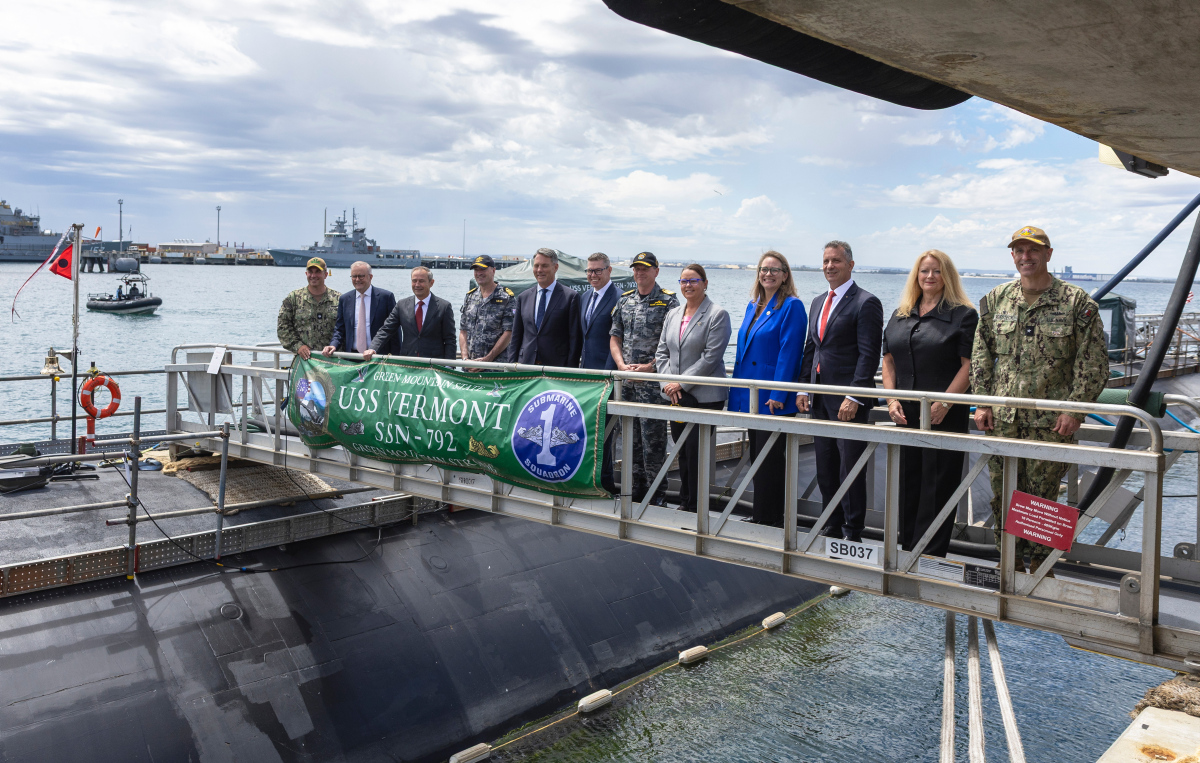 Prime Minister, the Hon. Anthony Albanese MP, Deputy Prime Minister, the Hon. Richard Marles MP, Minister for Defence Industry, the Hon. Pat Conroy MP, Minister for Resources, the Hon. Madeleine King MP, Premier of Western Australia, the Hon. Roger Cook, MLA, Chief of Navy, Vice Admiral Mark Hammond, AO, RAN, and Director General of the Australian Submarine Agency Vice Admiral Jonathan Mead, AO, RAN announced milestones for Australian businesses new accessing opportunities through AUKUS.