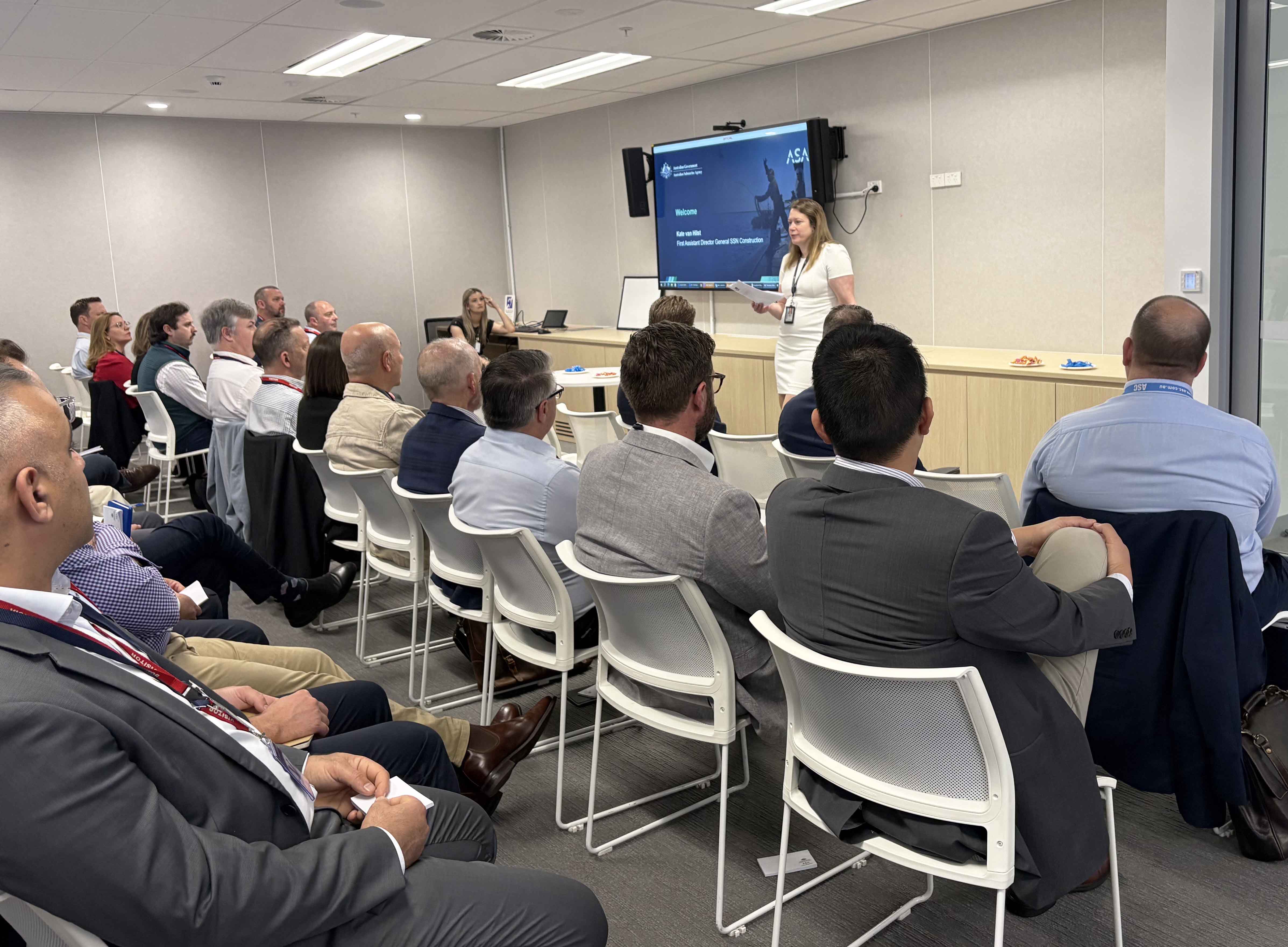 Head of SSN Construction at ASA, Kate van Hilst, welcoming participants to the inaugural Technical Data Sharing Industry Day held recently in Sydney. 