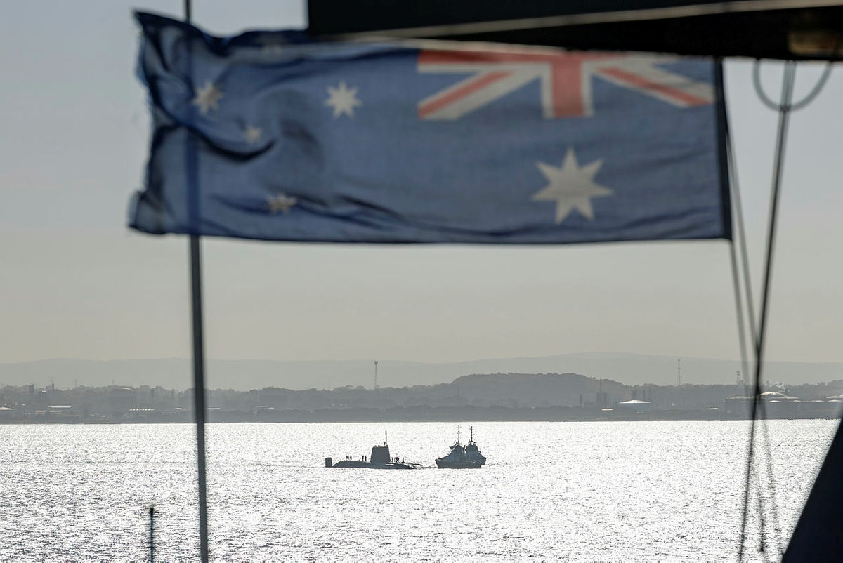 HMS Anson in transit to HMAS Stirling. 