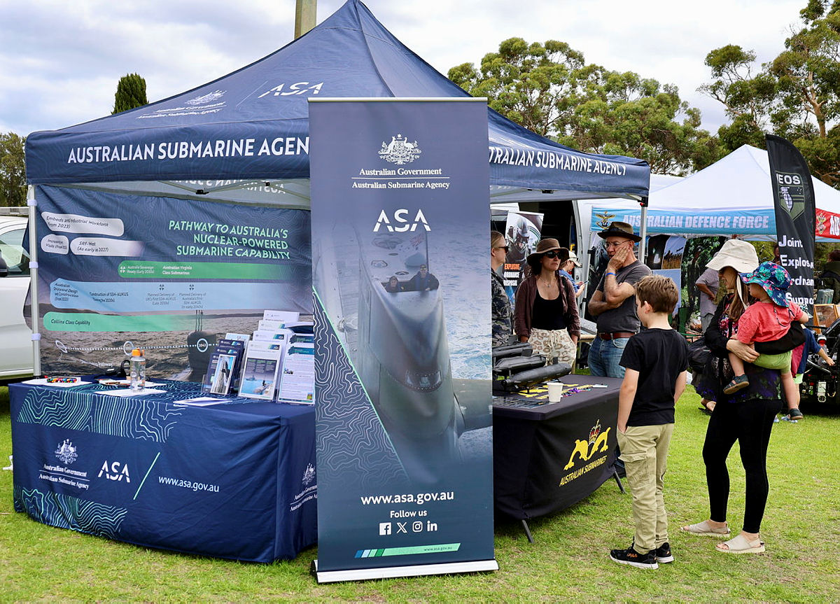 The ASA stand at the Australian Army's 13th Brigade Open Day held recently at Irwin Barracks.
