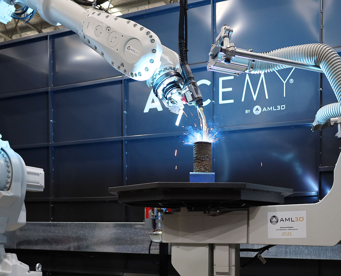 Additive manufacturing technology in action at AML3D’s Adelaide-based facility.   Image: ©AML3D