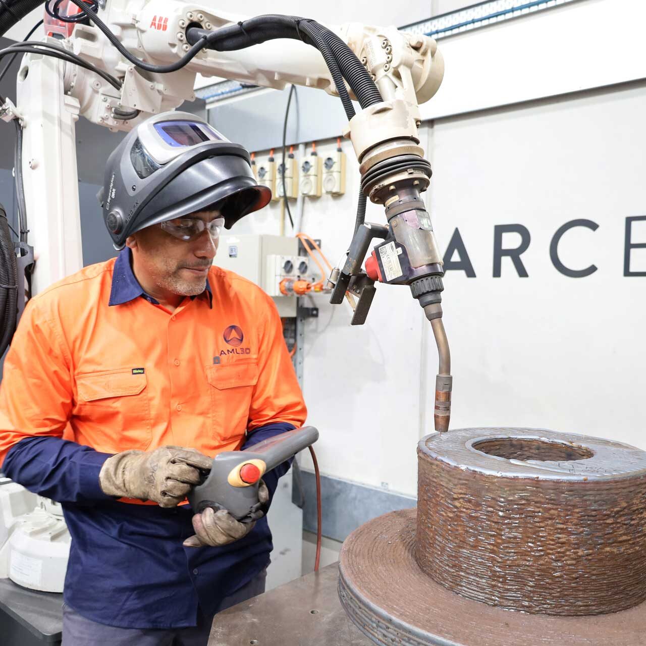 Additive manufacturing technology in action at AML3D’s Adelaide-based facility.   Image: ©AML3D