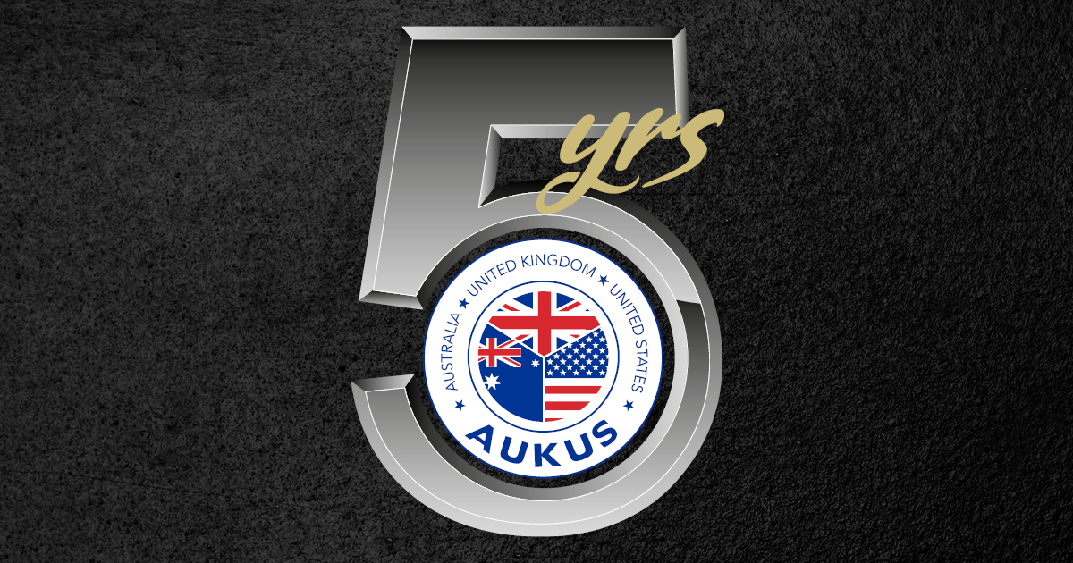 5 year logo of AUKUS