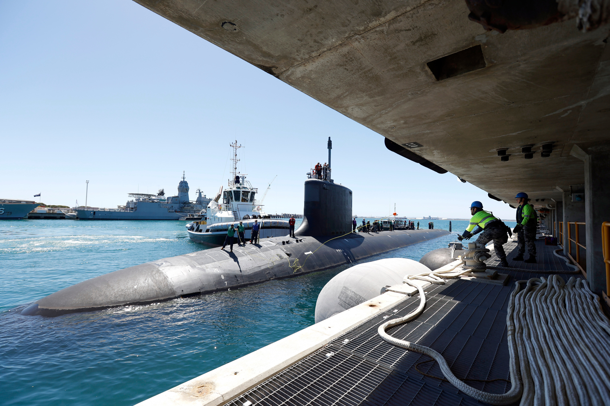 A Virginia-class submarine at HMAS Stirling