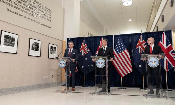 The Deputy Prime Minister and Minister for Defence, the Hon Richard Marles MP at an AUKUS Defence Ministers’ Meeting with UK Secretary of State for Defence, the Rt Hon John Healey and US Secretary of War, Pete Hegseth, to discuss and maximise the strategic benefits of the AUKUS partnership in supporting security and stability in the Indo-Pacific region and beyond.