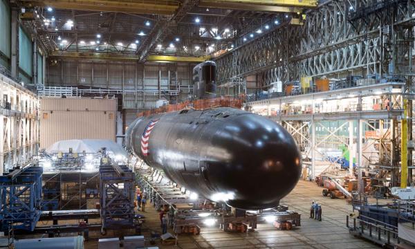 A Virginia-class submarine under construction at General Dynamics Electric Boat. Image ©GDEB