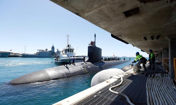 A Virginia-class submarine at HMAS Stirling